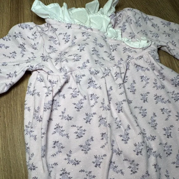 Janie and Jack Baby Girl One Piece Outfit Ruffles Pink Purple 0-3M - Picture 2 of 4